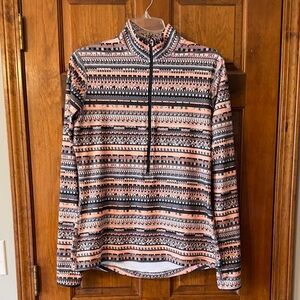 Nike Women's Patterned Zip-Up Jacket - Black and Pink